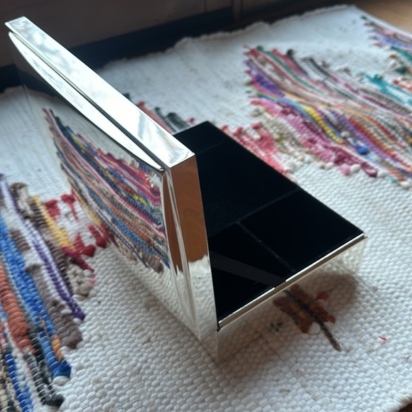 “L” monogram vintage Pottery Barn silver plated jewelry box custom gift - Picture 6 of 9